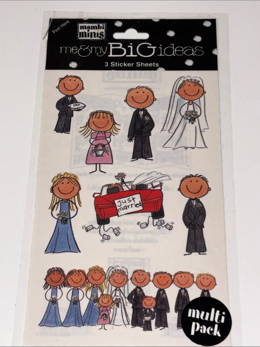 Me & My Big Ideas Wedding Party Just Married 3 Sticker Sheets scrapbook stickers